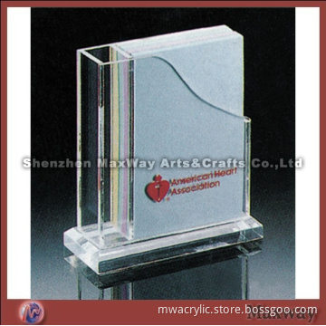 Crystal perspex file/book rack with a foundation support